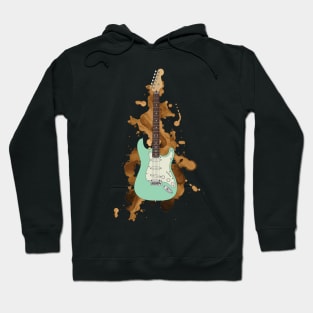 S-Style Electric Guitar Surf Green Color Hoodie